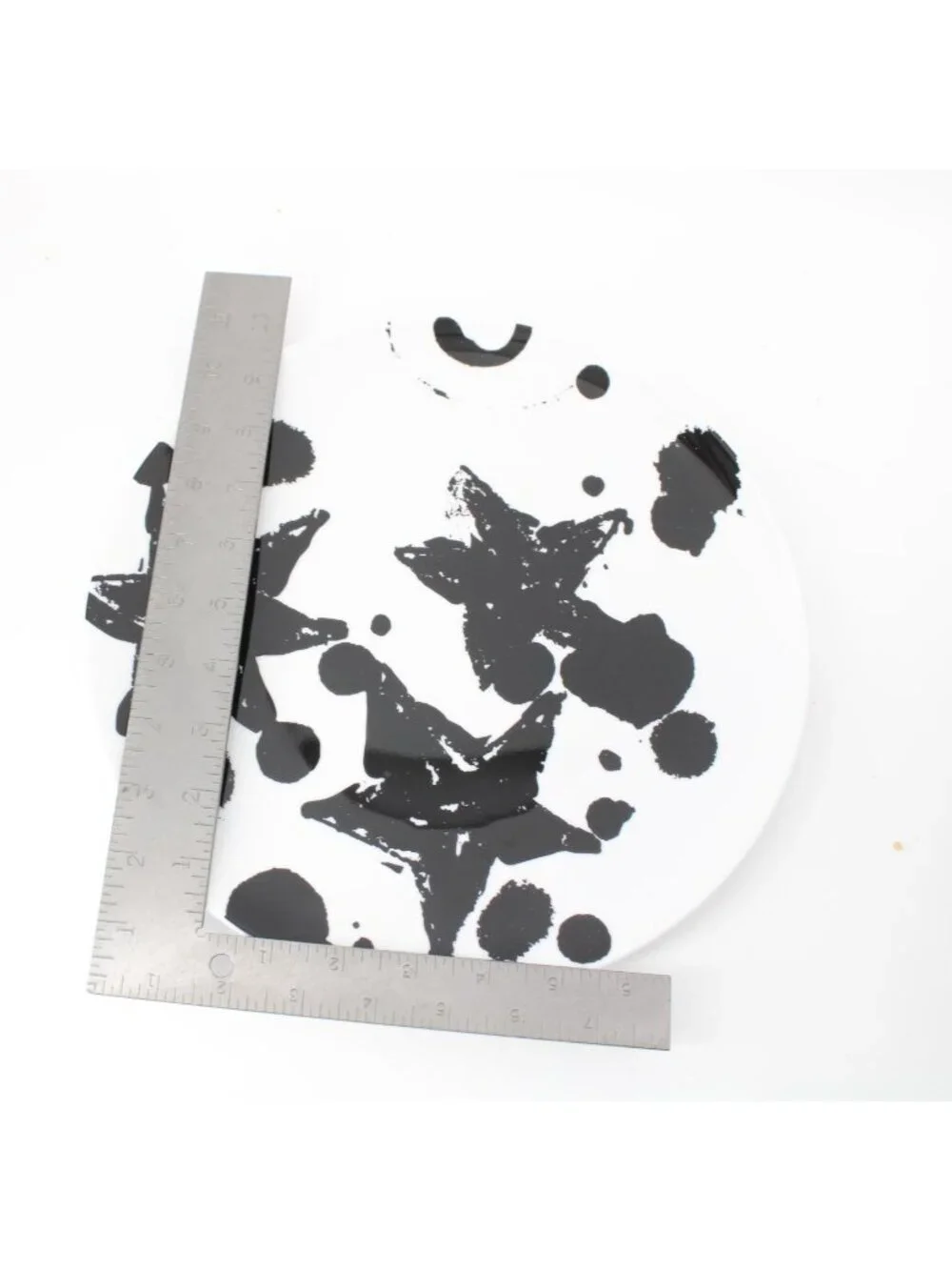 Ikea Black White Stars Dots Limited Edition Dinner Plate 23102 94454